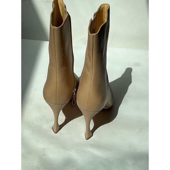 Alexandre Birman Myra 85 Ankle Heeled Boots Women's 10 Beige Leather Kitten Heel - Picture 10 of 10
